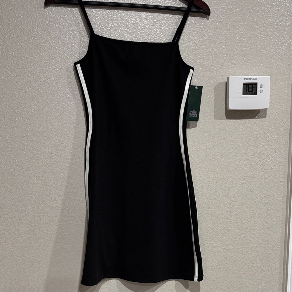 Wild Fable Black Dress with White Stripes